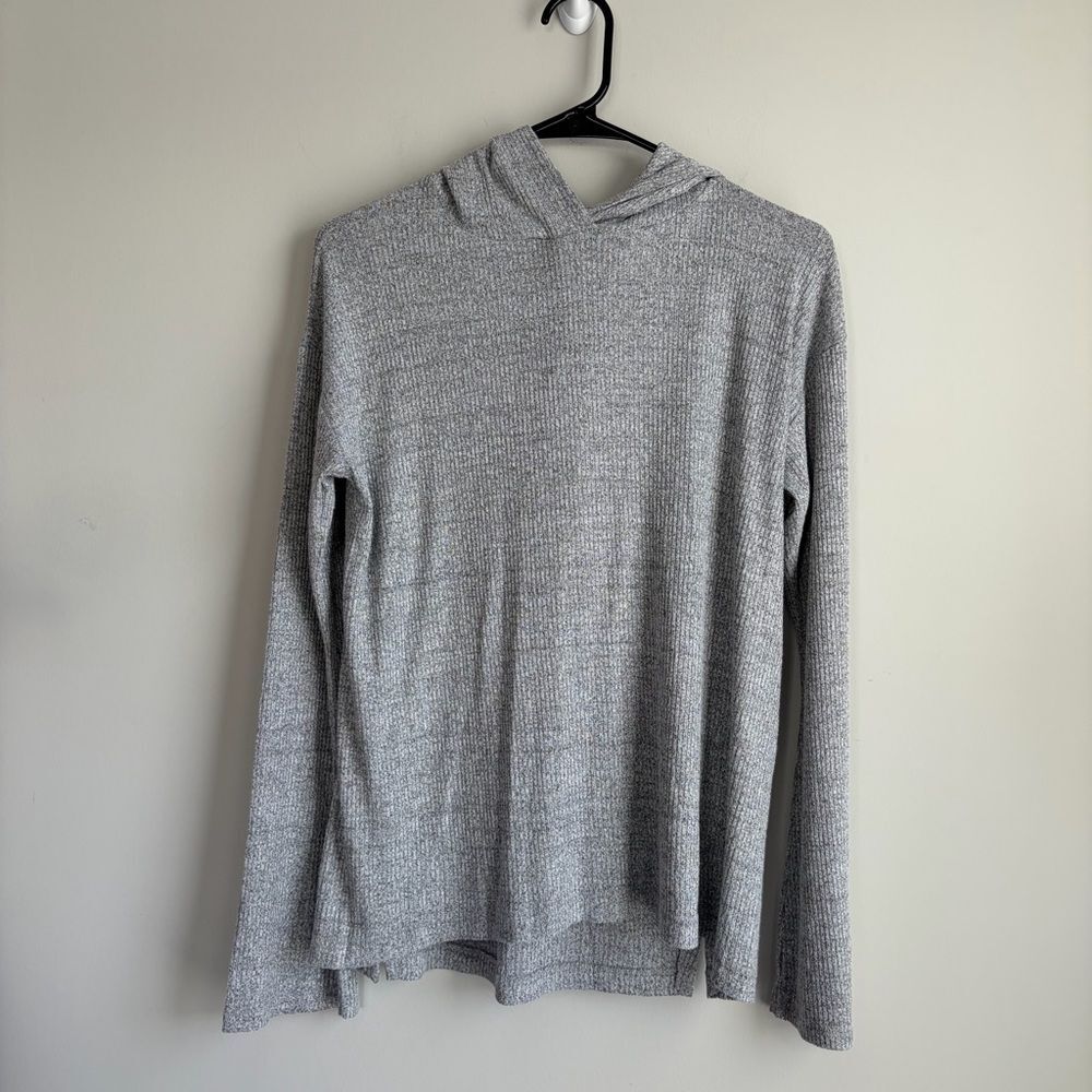 Rag and Bone The Knit Rib Long Sleeve Hoodie Heather Gray XS NWT